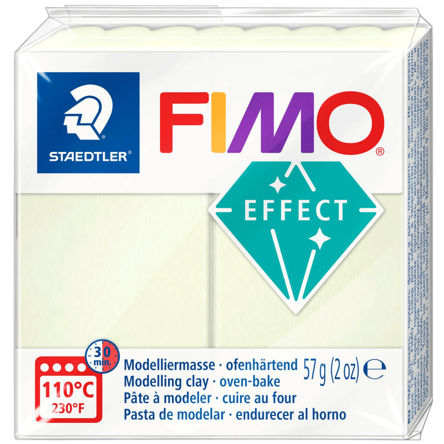 Глина полимерная Fimo Effect люминесцентная 57 г Ночной свет (8020-04)