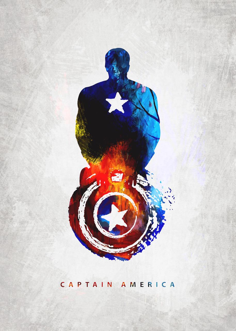 Картина GeekLand Captain America минимализм щит 40х60 см (CA.09.083)