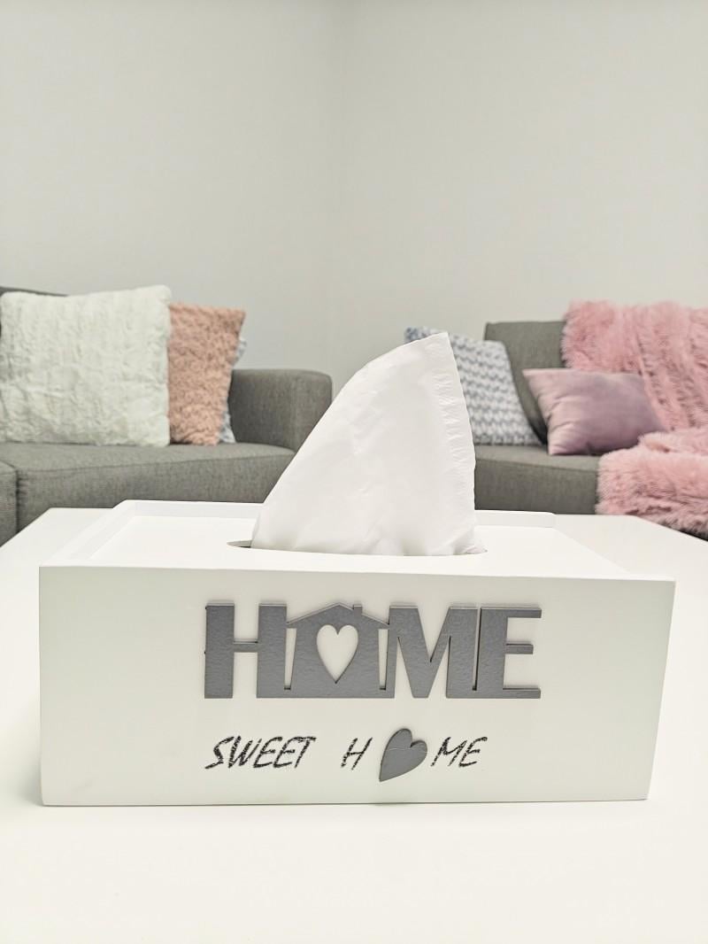 Салфетница Home 26х14х9,5 см Silver/White (Box4)