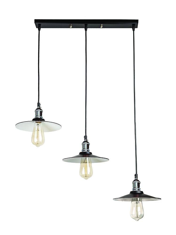 Подвесной светильник Levistella 752837F-3 BK+WH 500 в стиле лофт на три плафона 22 см (14-16-LVS1771)