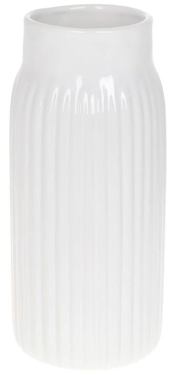Ваза керамическая Stone Flower 12x12x26 см Белый глянец (BD-733-530)