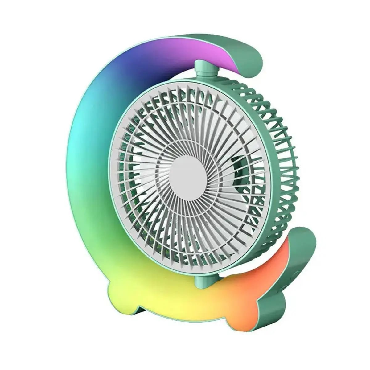 Вентилятор настольный аккумуляторный USB три скорости Мятно-зеленый