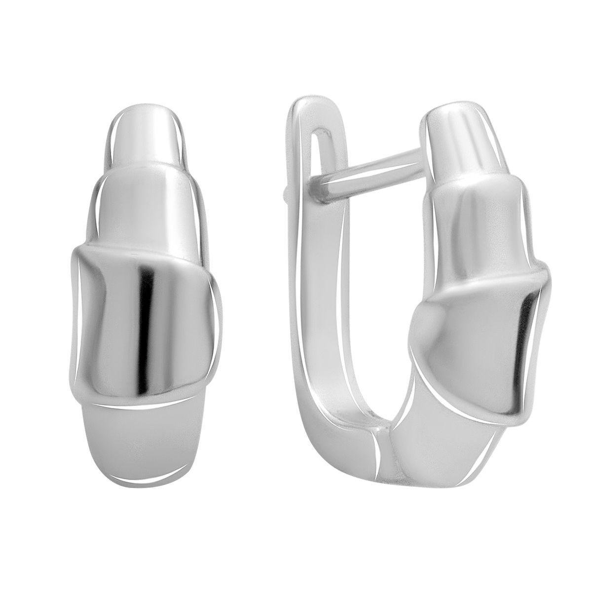 Сережки срібні з плавними хвилястими лініями