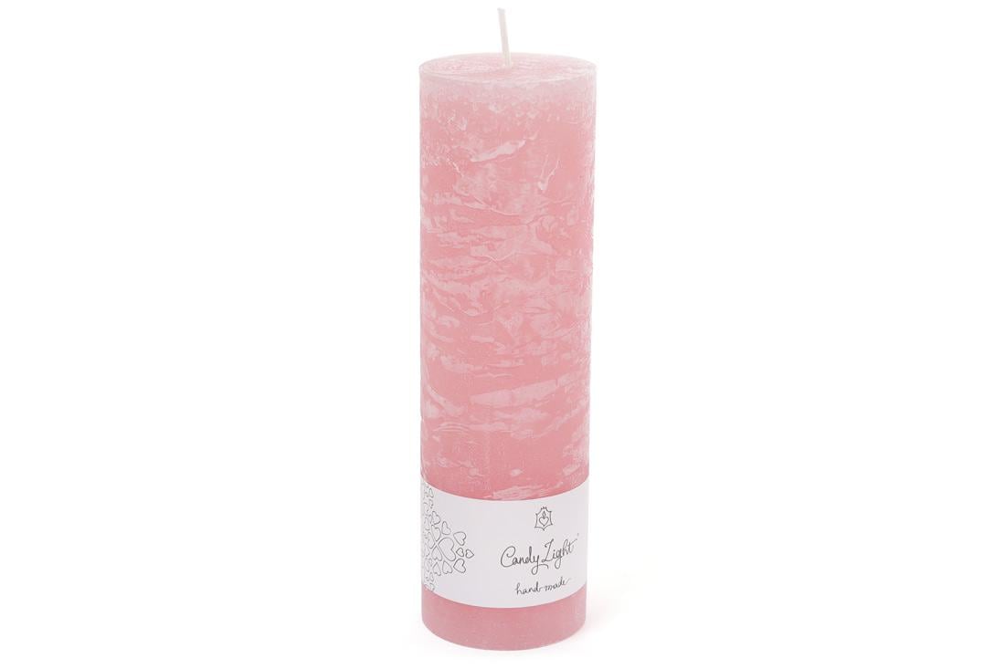 Свеча цилиндрическая BonaDi 20 см Розовый (C06_20_1-2.2)