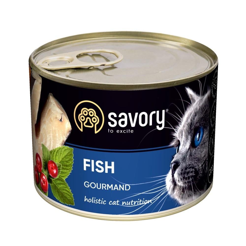 Корм влажный Savory Cat Can Adult Fish консервы для прихотливых кошек с рыбой 200 г (34806668) Корм влажный Savory Cat Can Adult Fish консервы для прихотливых кошек с рыбой 200 г (34806668)