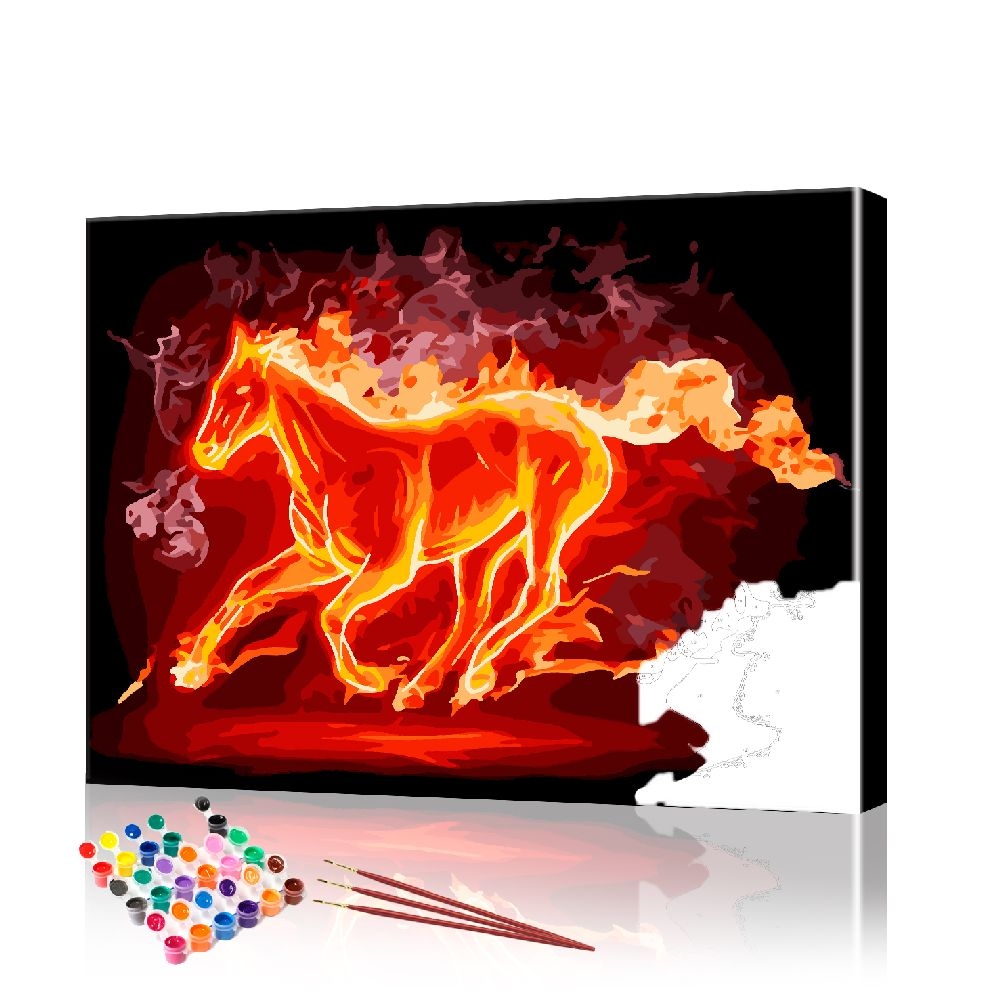 Картина по номерам ArtSale Огненный конь PBN0521 40х50 см