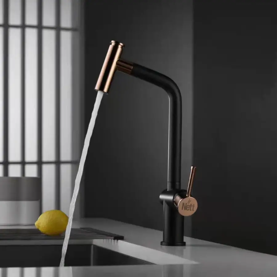 Смеситель для кухни Nett FBG-44 с выдвижным изливом Бронзовый (NET-031720 NET-031720) - фото 2