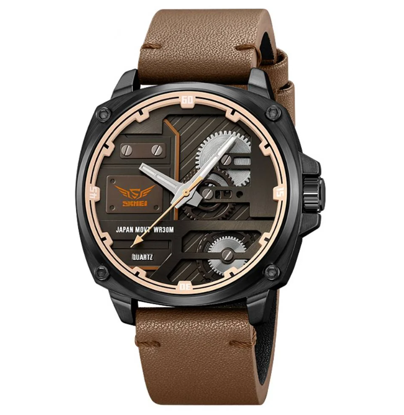 Наручний годинник Skmei 2289BKLBN Black/Light Brown (2662792526)