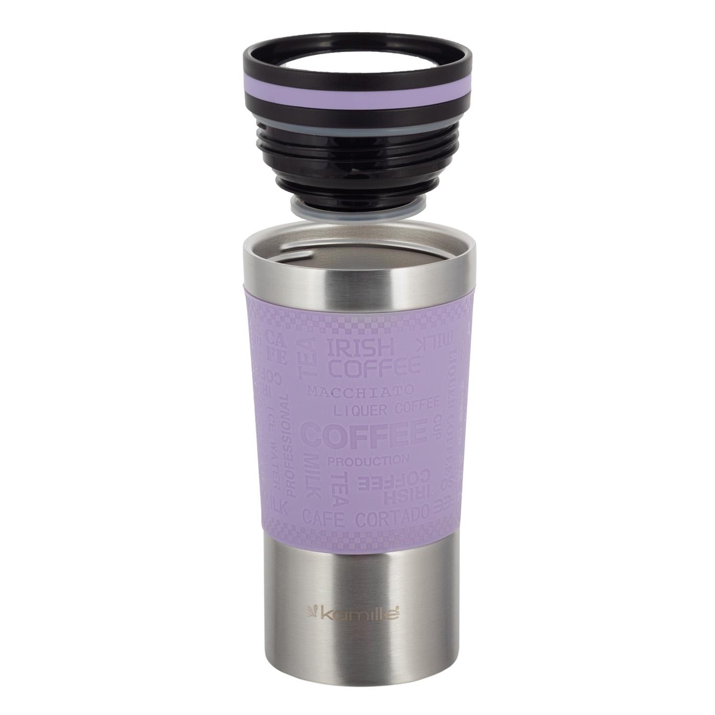 Термокружка Kamille из нержавеющей стали с TRP вставкой 380 мл Лиловый (2156) - фото 3 Термокружка Kamille из нержавеющей стали с TRP вставкой 380 мл Лиловый (2156) - фото 3