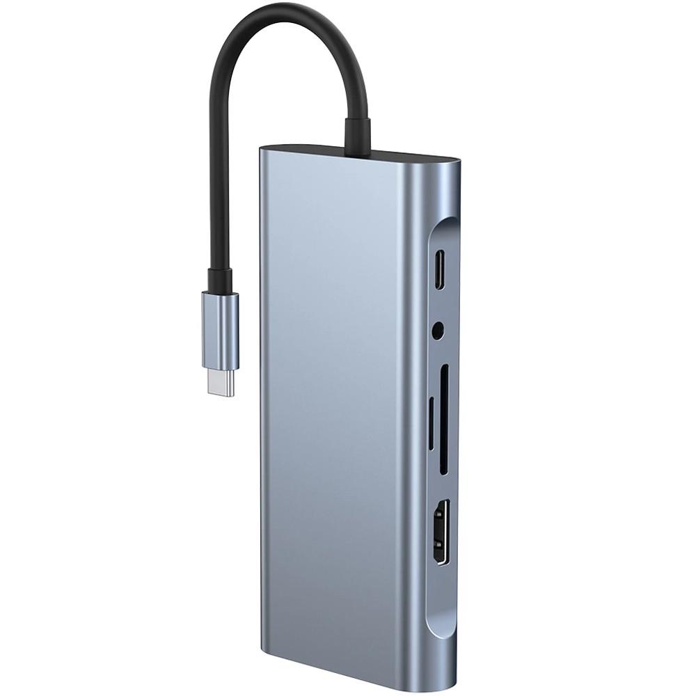 Разветвитель для ноутбука Type-C хаб Addap MH-13 многофункциональный 11в1 4xUSB 3.0/Type-C/HDMI/VGA/Ethernet/SD/MicroSD/3,5 мм - фото 4