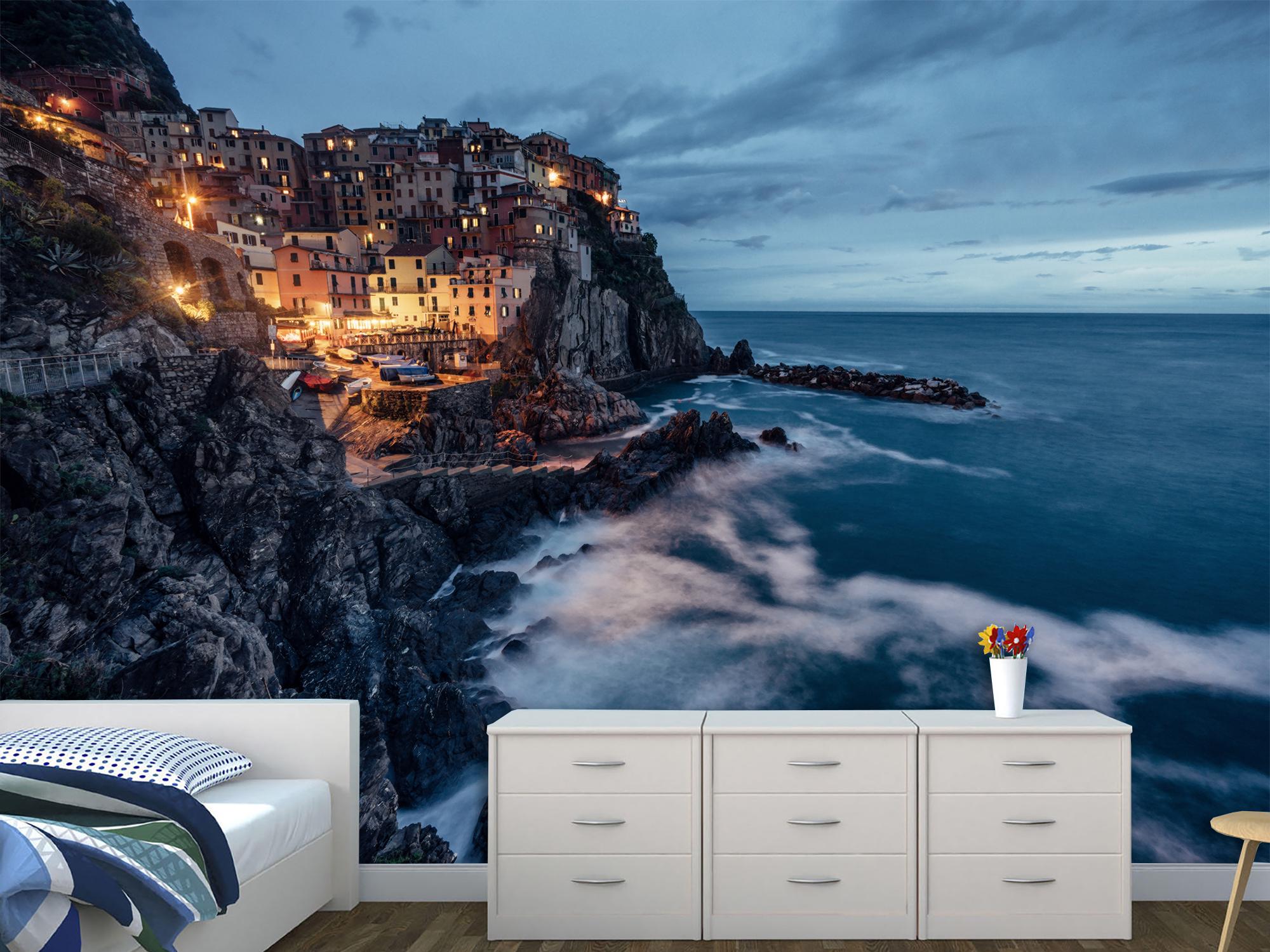 Фотообои флизелиновые Upstream Город на холмистых горах у моря 180х120 см (S5NTR-108/2) - фото 8