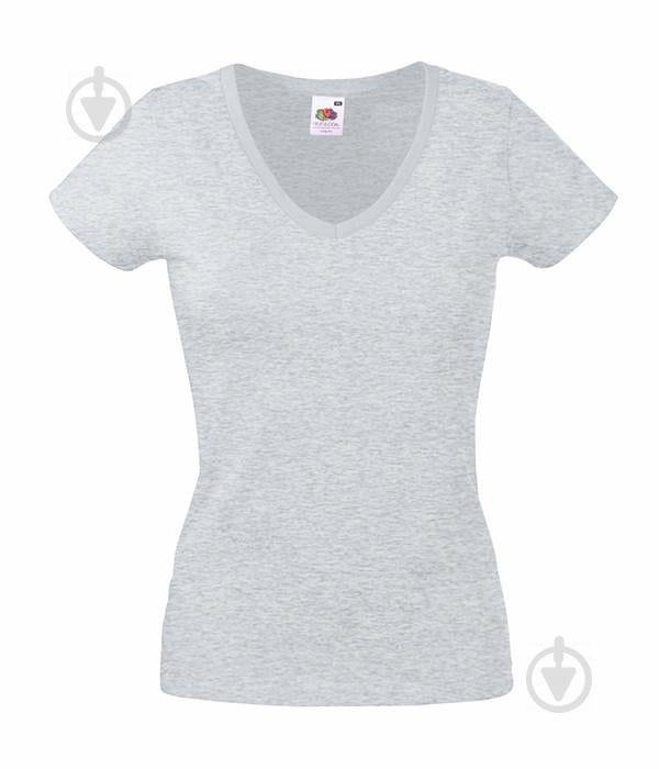 Футболка Fruit of the Loom Lady-fit V-neck S Серо-лиловый (061398094S)