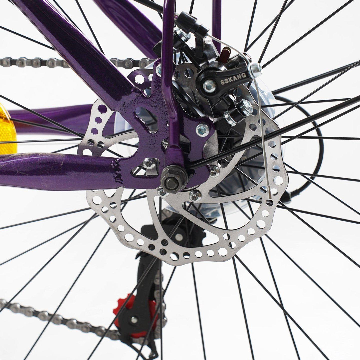 Велосипед городской Corso Viola с багажником рама 17"/26" Фиолетовый - фото 5 Велосипед городской Corso Viola с багажником рама 17"/26" Фиолетовый - фото 5