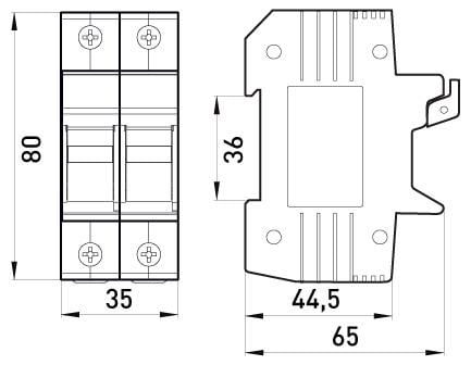 Тримач запобіжника E.NEXT e.fuse.1038.h2 2Р 32А 10х38 мм (i0300002) - фото 3