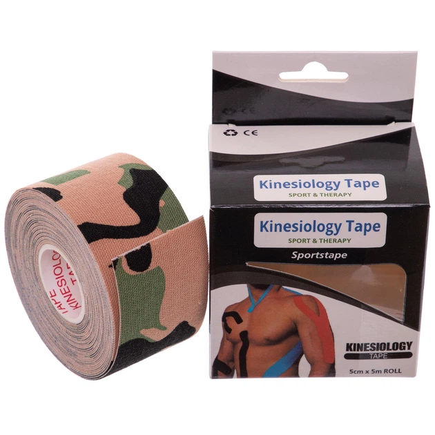 Тейп кинезиологический SP-Sport BC-0474-3_8 3,8 см х 5 м Камуфляж