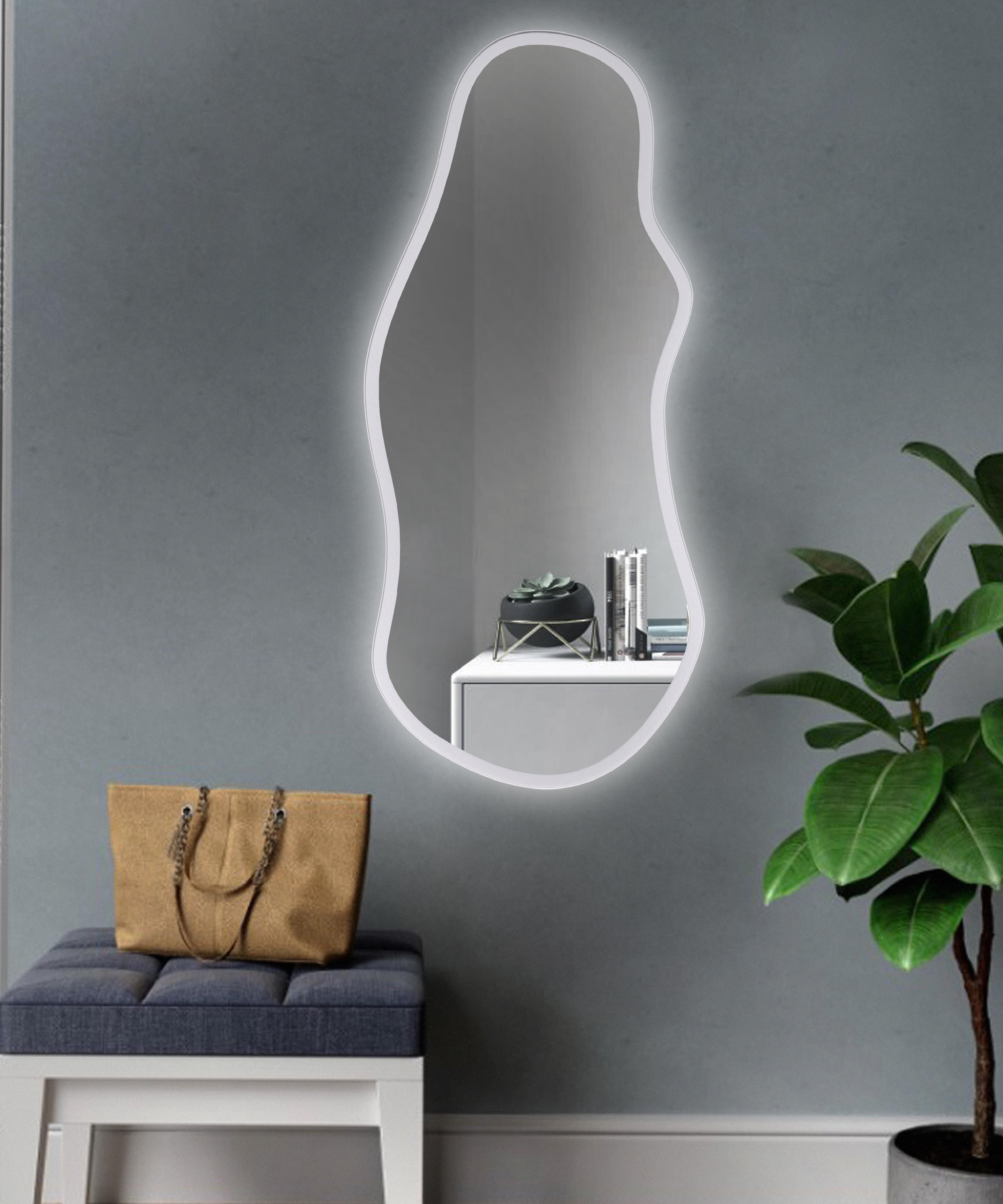 Дзеркало Art-com ростовое на основі ЛДСП з підсвічуванням 1300х600 мм Білий (ЗРЛ9-Біле)