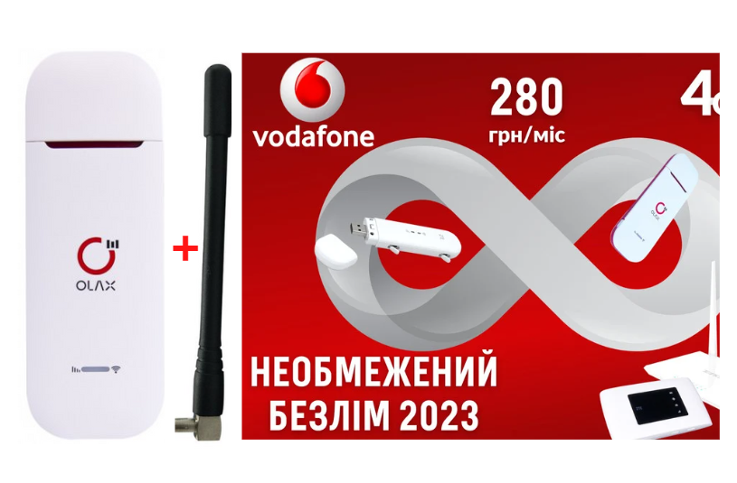 Модем USB WI-FI 3G/4G LTE Olax U90H з антеною 4 db та Безлімітний стартовий пакет Vodafone інтернет - фото 8