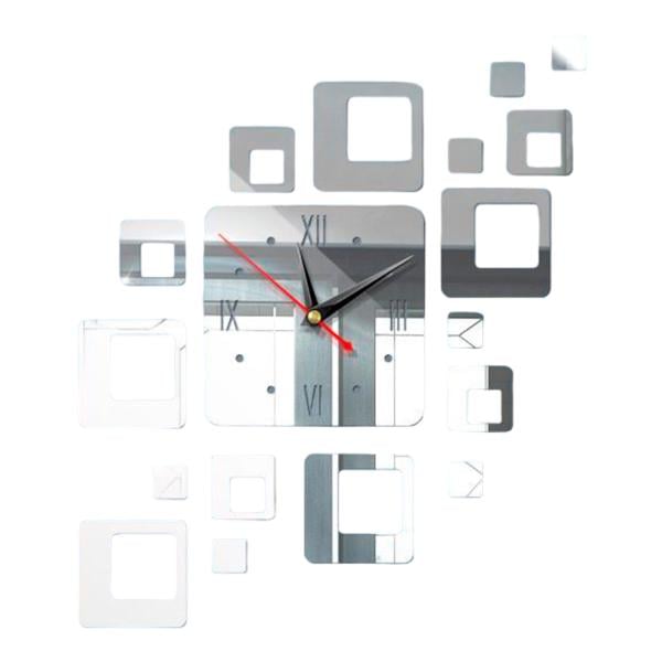 Годинники настінні 3D кварцові 45x38 см Silver (8605)