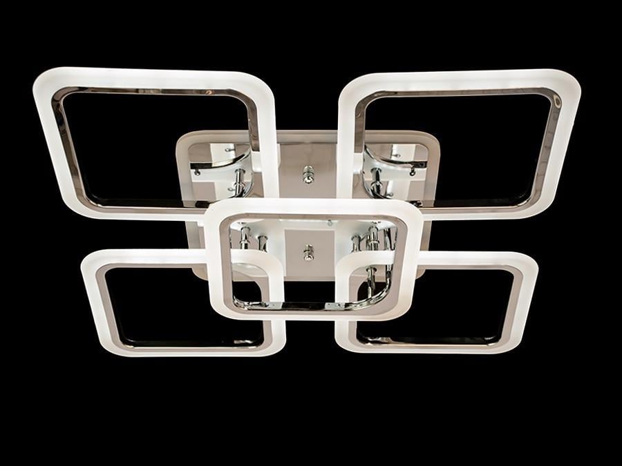 Люстра Led для спальни с пультом и подсветкой A8060-4+1HR-LS 120W на 17 м2 Хром (1436485306) - фото 2 Люстра Led для спальни с пультом и подсветкой A8060-4+1HR-LS 120W на 17 м2 Хром (1436485306) - фото 2