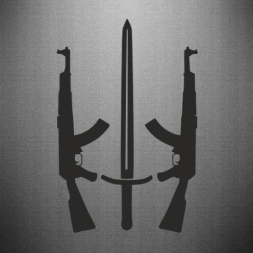 Наклейка Герб добровольческих батальонов 32,9x50 см Черный (21803679)