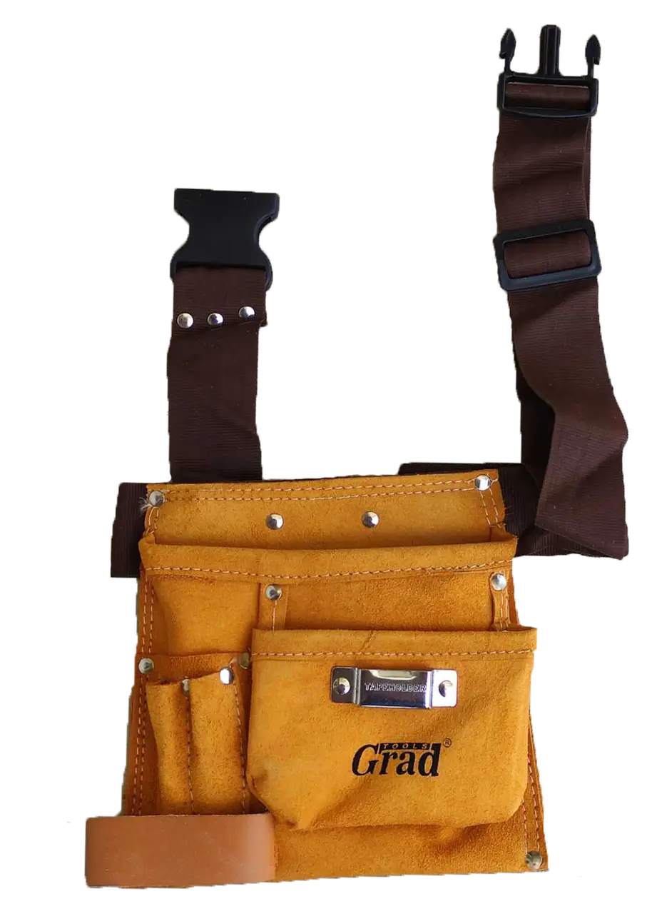 Пояс слесарный кожаный Sigma 5 карманов (9450755) (32016)