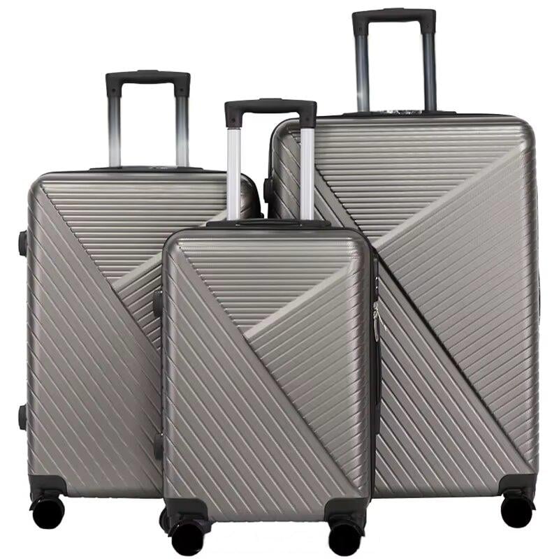 Комплект чемоданов Stenson R33467-BL с выдвижными ручками 20/24/28" 3 шт. Серый (26450527)