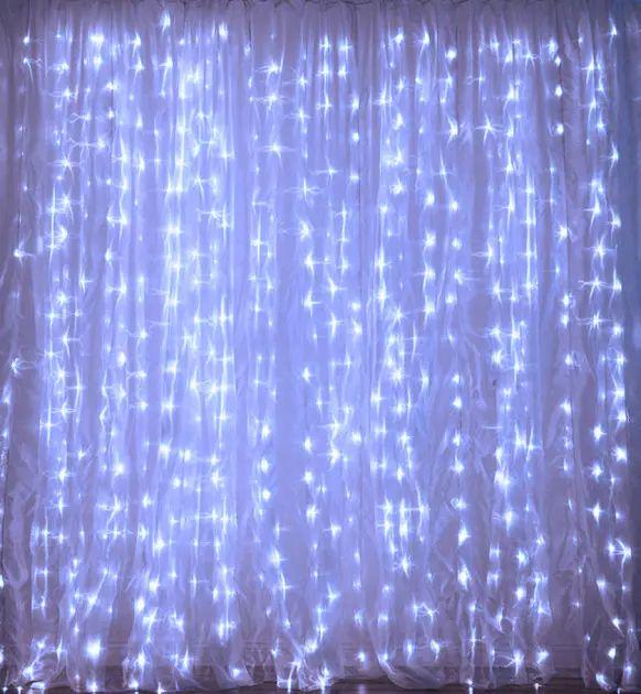 Гирлянда водопад новогодняя 320-400L 10х32 Ламп с белой подсветкой внутри помещения 3x3 м