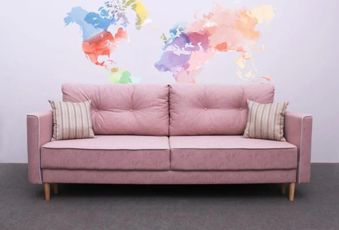 Диван розкладний Шик Галичина Купер ортопедичний Натуральне дерево/ Рожевий - фото 5
