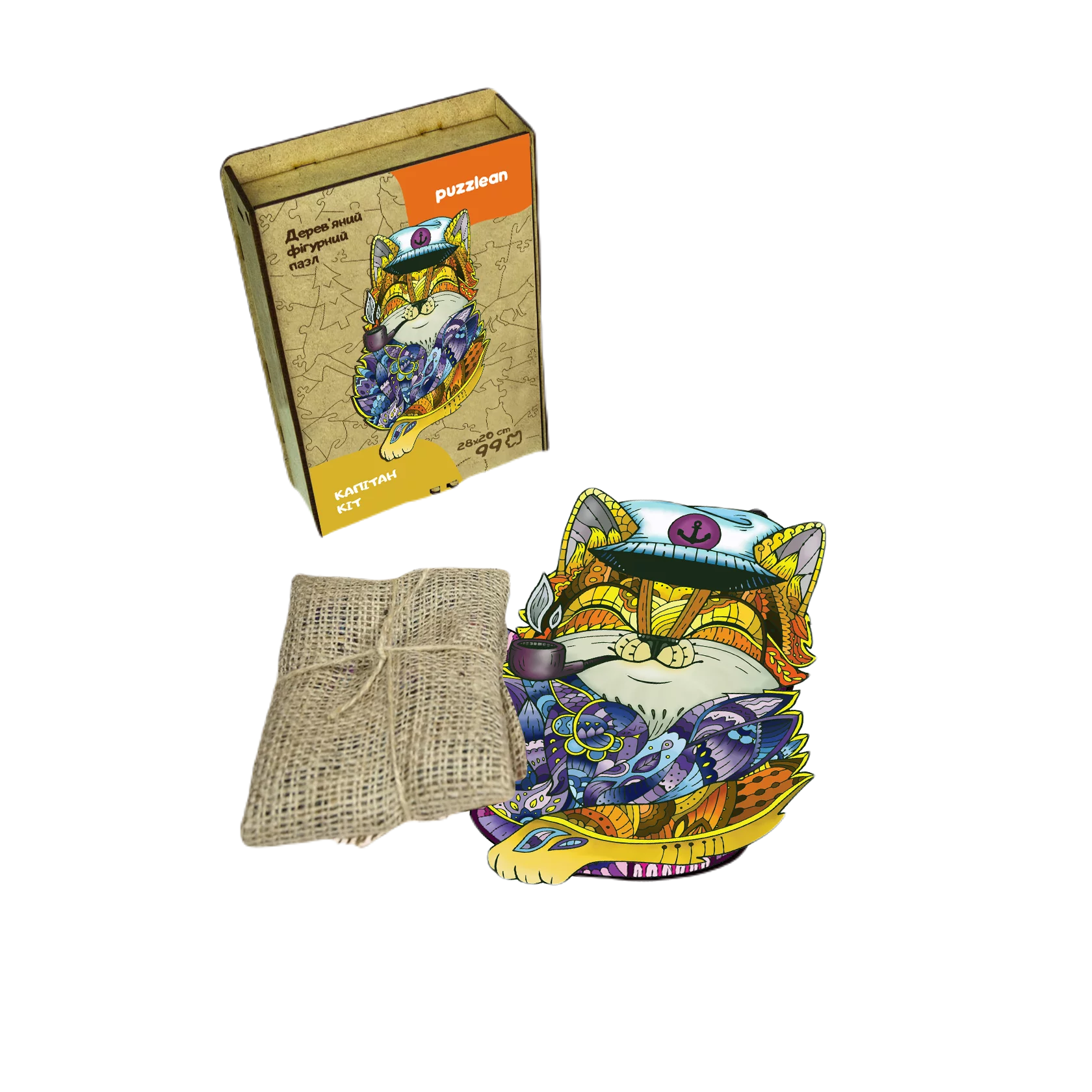 Пазл деревянный Кот капитан А3 (1156) - фото 2