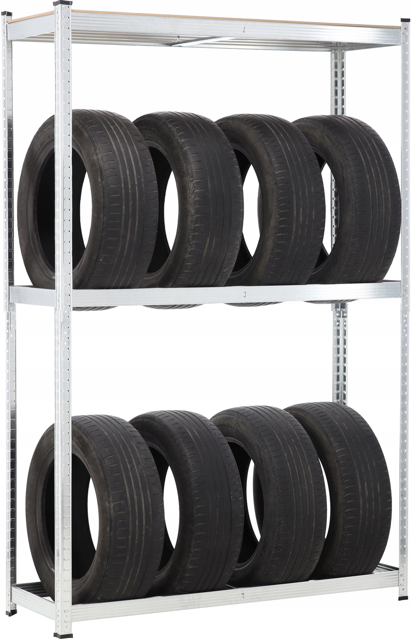 Стеллаж металлический Garden Line для 8 шин с дополнительной полкой до 175 кг на полку 180x120x40 см (REA5219) - фото 8 Стеллаж металлический Garden Line для 8 шин с дополнительной полкой до 175 кг на полку 180x120x40 см (REA5219) - фото 8