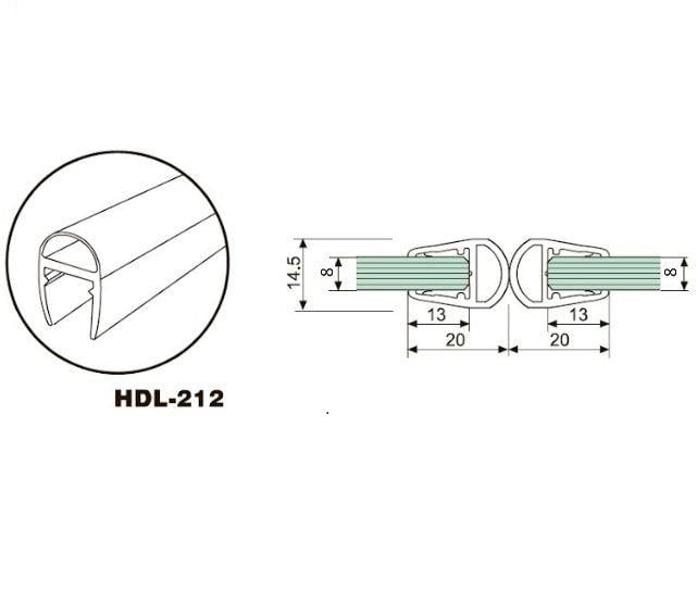 Ущільнювач для душових кабін та перегородок HaiDeLi HDL-212 скло 10 мм (1869874821) - фото 2