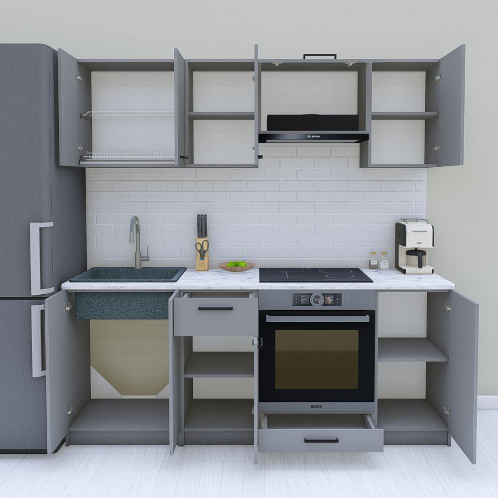 Кухня модульная готовая 2 м 200 см Антрацит (МП39а) - фото 2