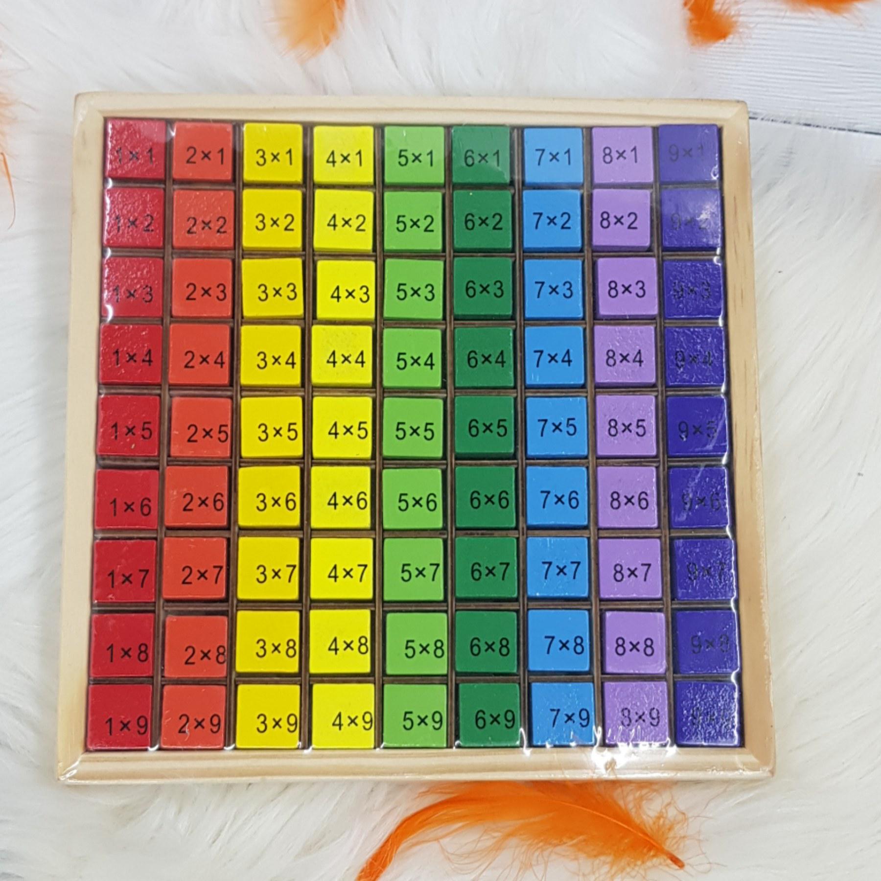 Таблиця множення Монтессорі навчальна дерев'яна 18х18 см (1854873611)