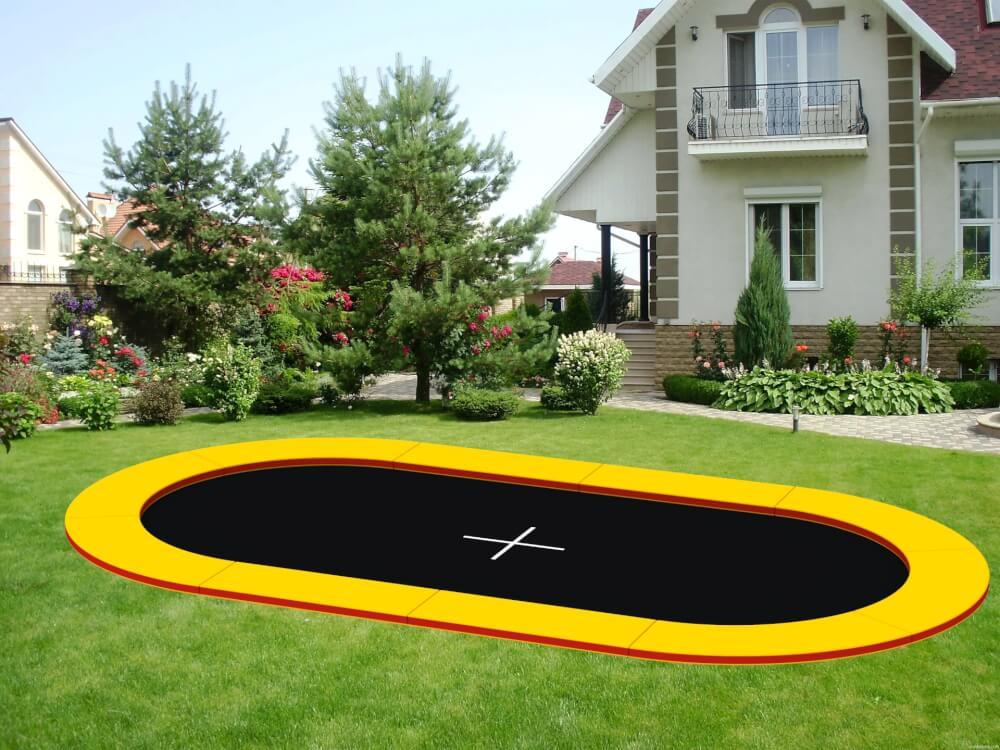 Батут грунтовий Kidigo 440х440 см Різнокольоровий (1629326975)