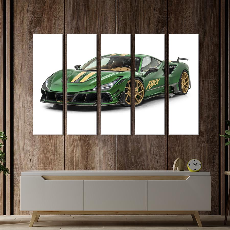 Картина на холсте Спортивное авто Ferrari F8 Tributo 132x80 см (1349-51)