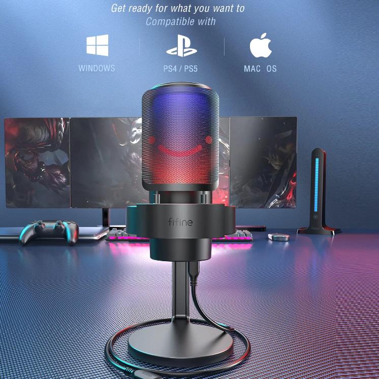 Микрофон Fifine AmpliGame A8 USB с RGB подсветкой и поп фильтром - фото 8
