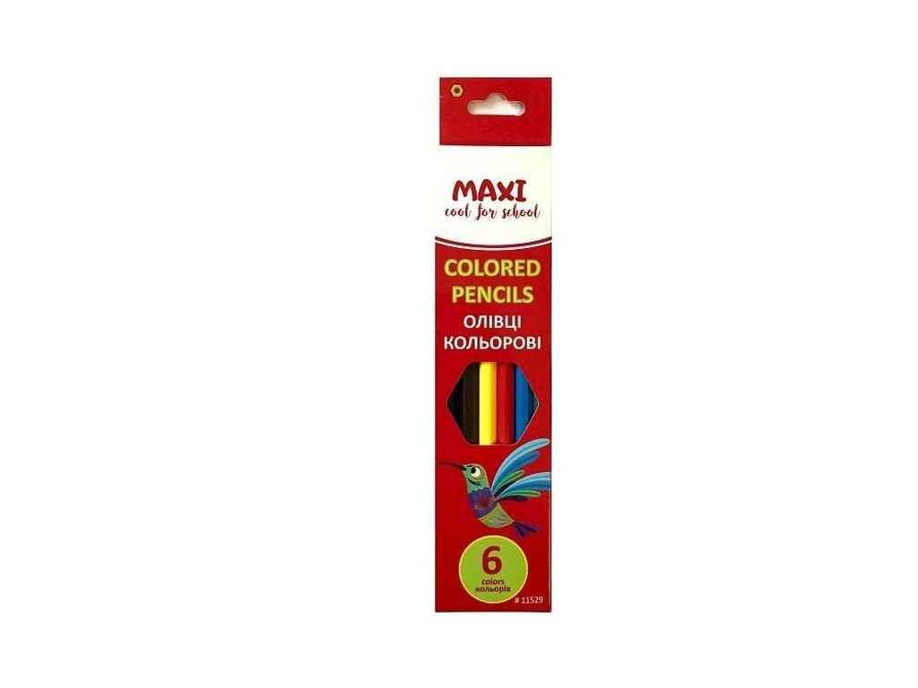 Карандаши цветные Maxi 6 цветов пластиковые Africa MX11529 (1052303)