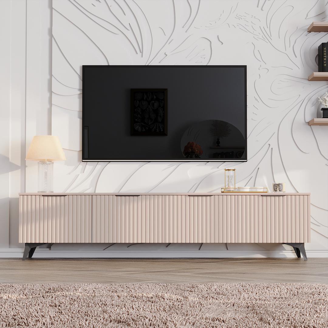 Тумба ТВ DiPortes Саванна ЛОФТ К-504 200/46/35 см МДФ Кашемір (01418)