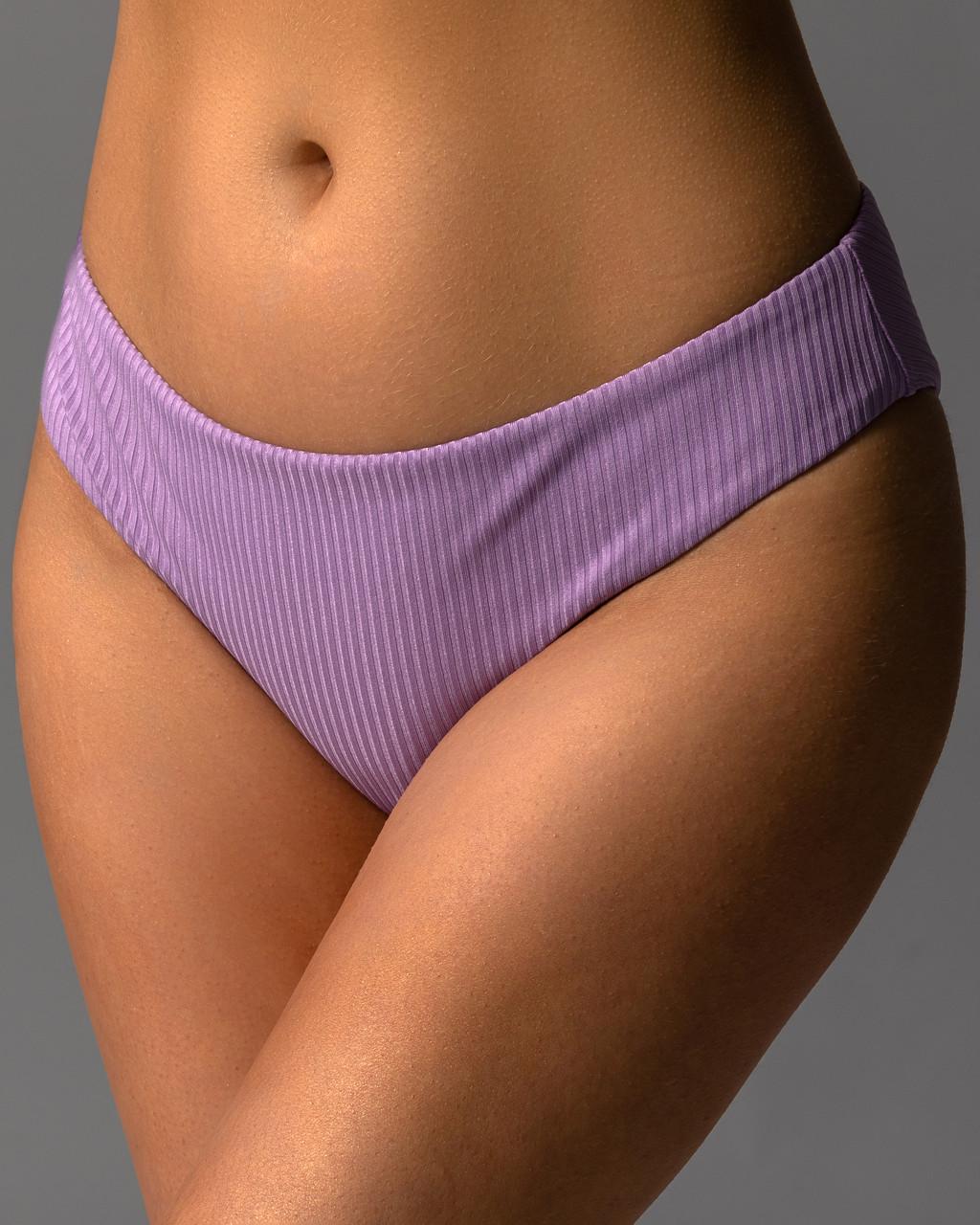 Купальник раздельный женский рубчик топ с плавками танга 3XL Сиреневый (1874394469) - фото 4 Купальник раздельный женский рубчик топ с плавками танга 3XL Сиреневый (1874394469) - фото 4