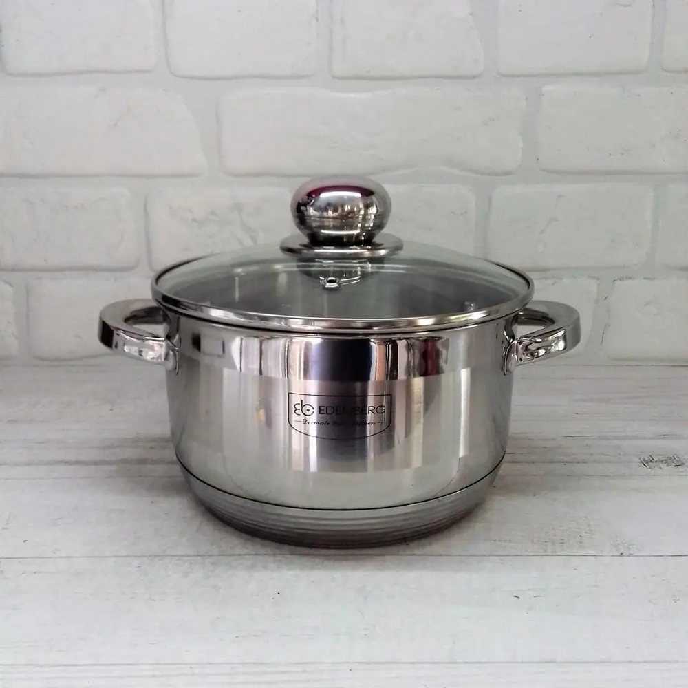 Кастрюля с крышкой Edenberg EB-3005 нержавеющая сталь 3,0 л 20x11,5 см (EPI-15102025-822)
