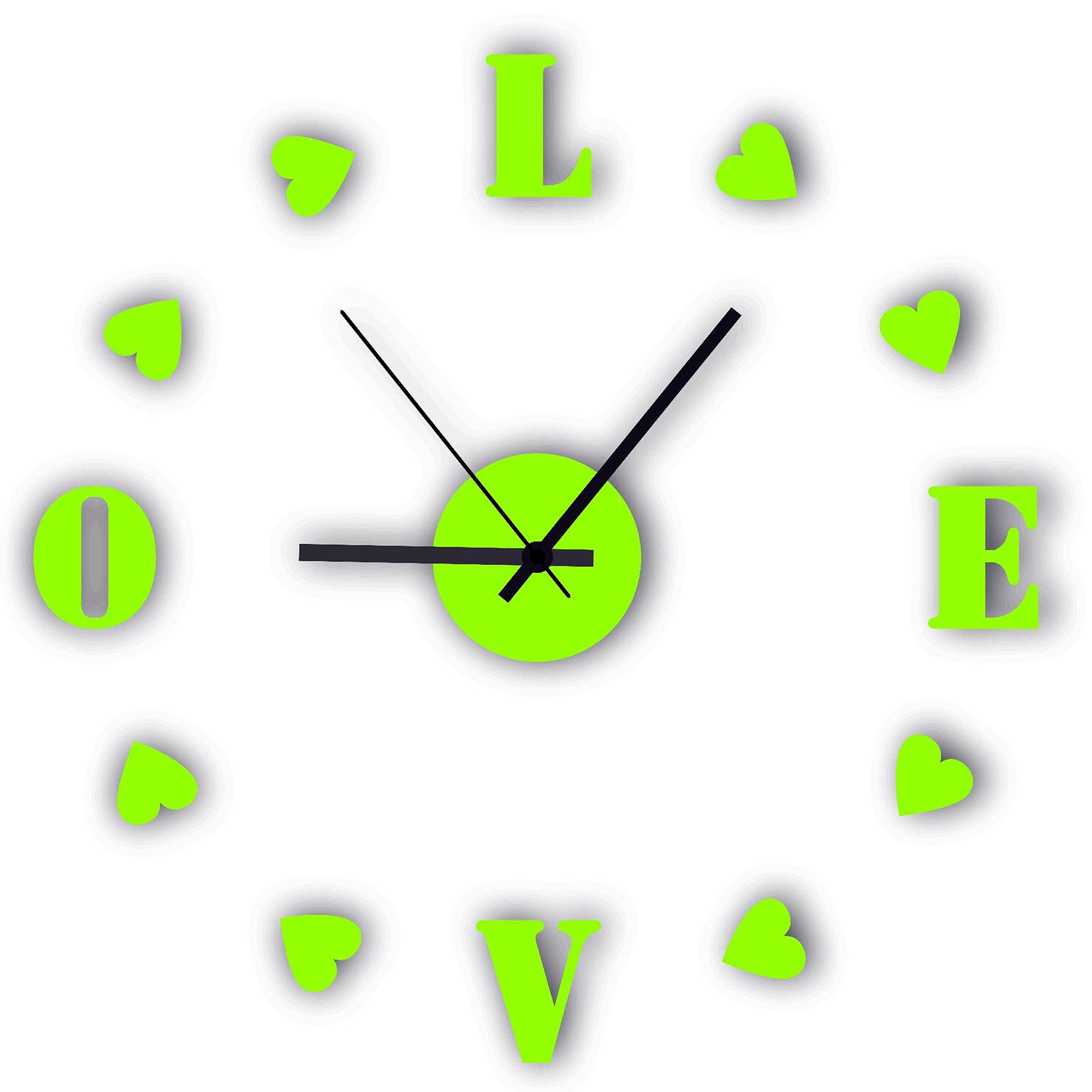 Часы настенные 3D Love mini с регулируемым D 40 см Салатовый (10131855)