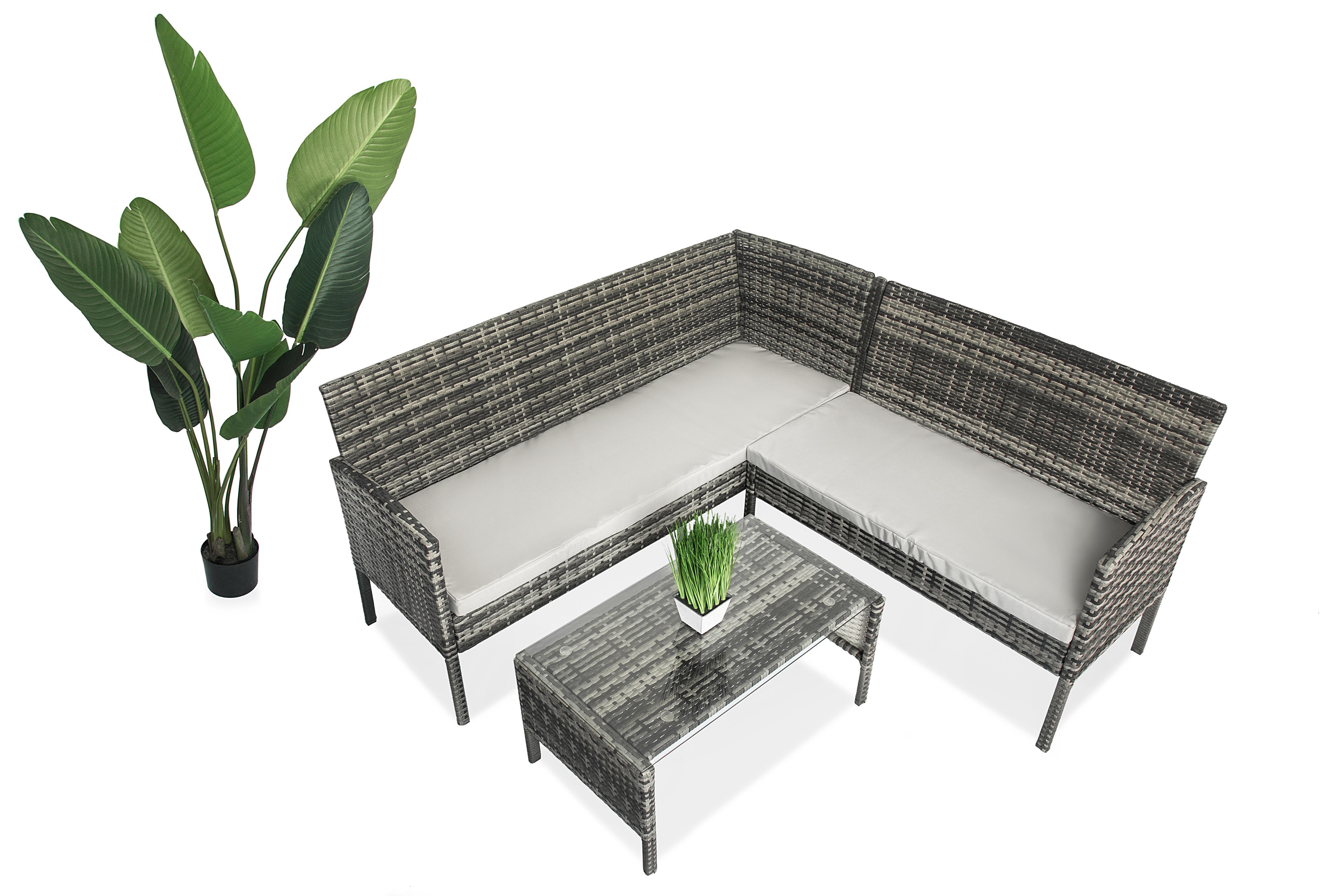 Набор садовой мебели Just Relax Женева Микс из ротанга со стальным каркасом Серый (JR 301)