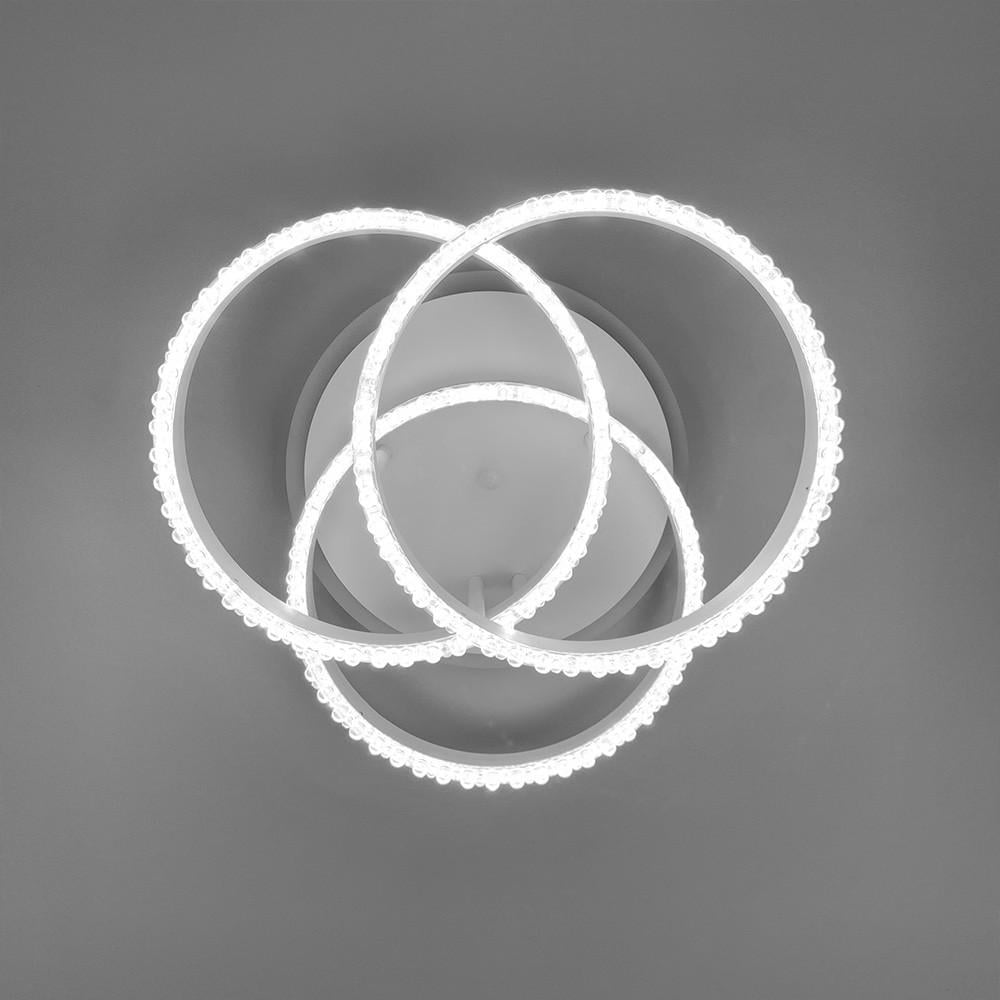 Светильник LED RGB на 3 кольца с хромированной полоской d 30 см (A 55063/3С RGB WT+CH)