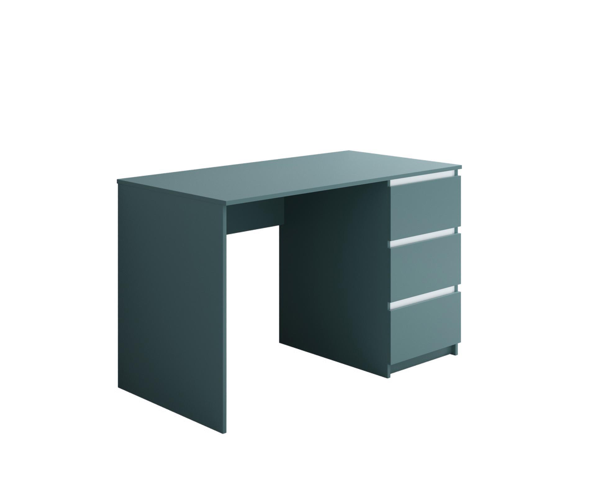 Письменный стол Kade-1 на 3 ящика 100х55х75 см Сумеречный голубой/Белый (Kade1100550SBBP)