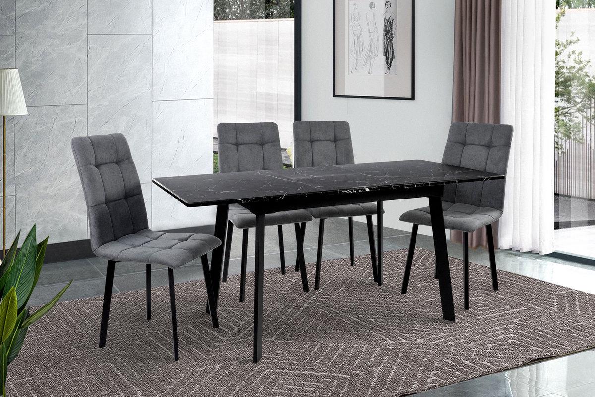 Обеденный стол Мікс Меблі Этна 1200х750 мм Черный/Мрамор черный (25402933) - фото 3