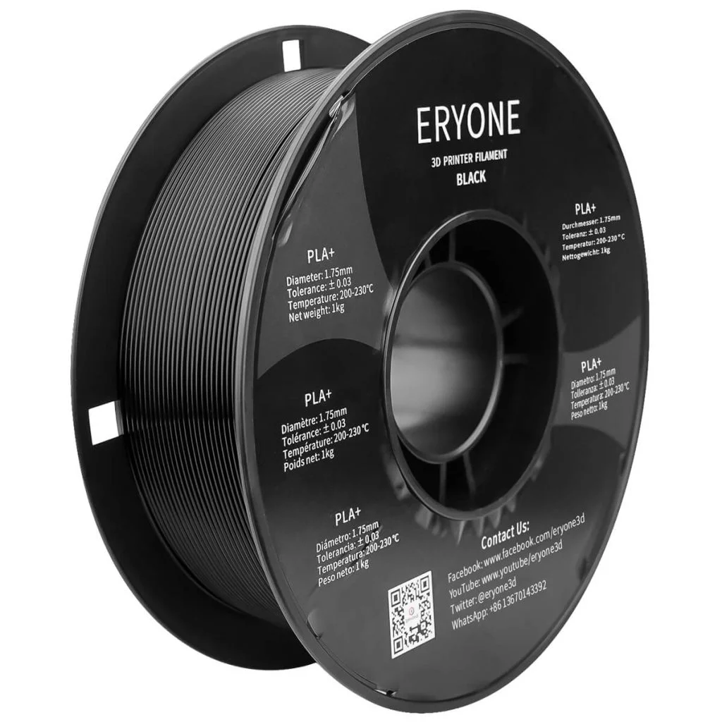 Пластик екологічно чистий для 3D друку ERYONE PLA+ /PLA Pro 1 кг/1,75 мм 200°C-220°C Black