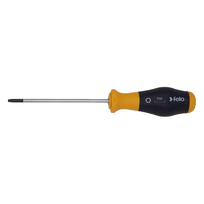 Викрутка слюсарна Felo TORX 2-х компонентна рукоятка Safe Grip CrMoV сталь удароміцна DIN ISO 8764 90810340 10х100x90 мм (14932)