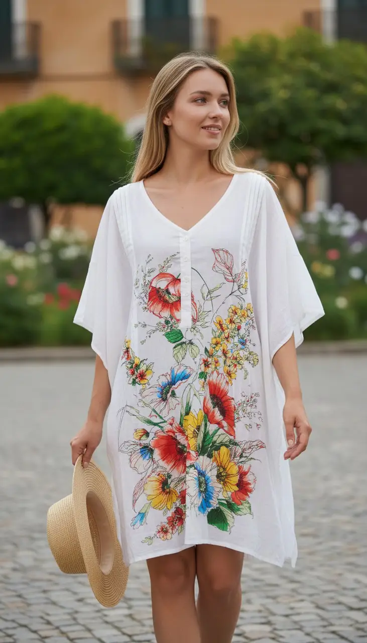 Туника женская пляжная SUNLIGHT 1545k XL Белый (34832942)