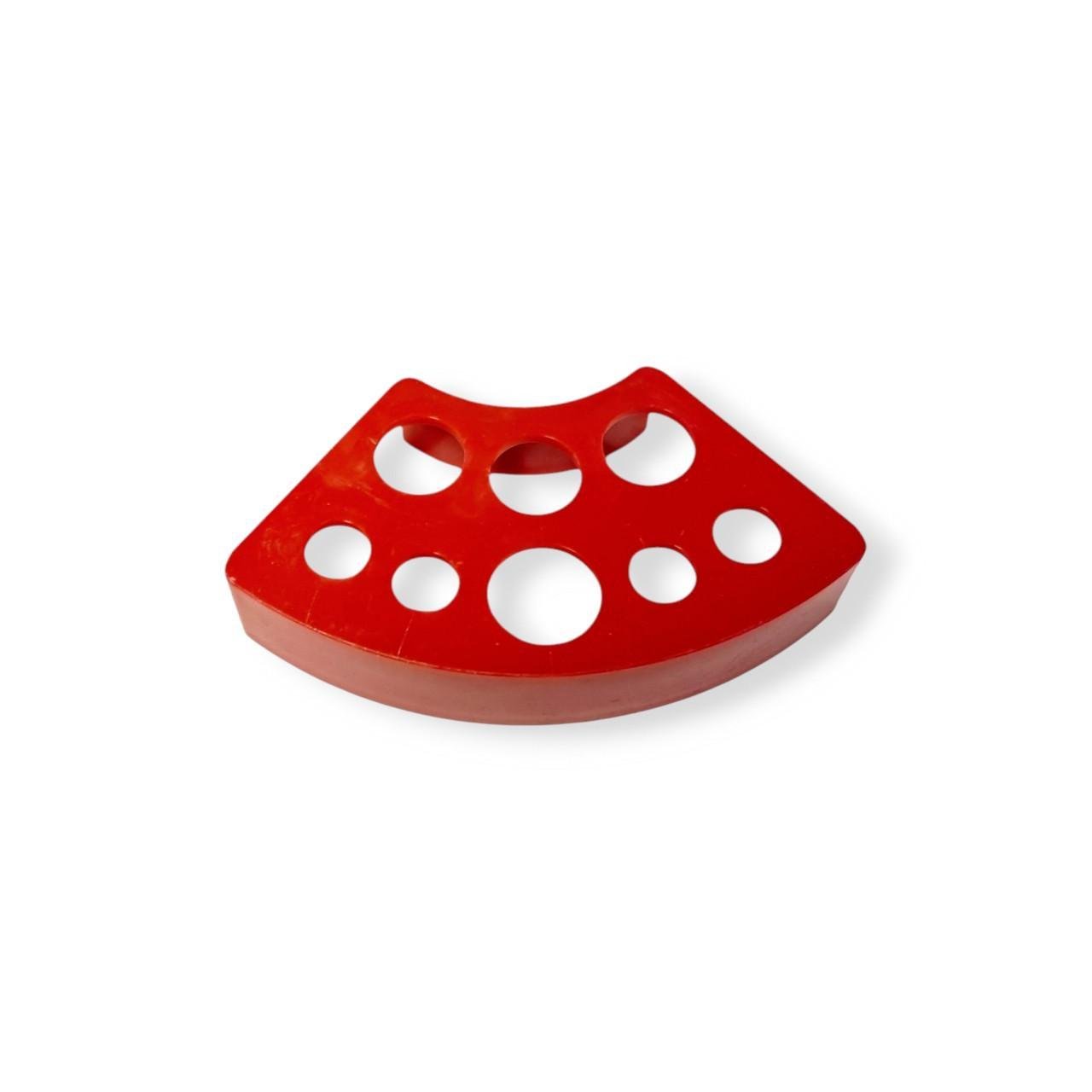 Підставка під ковпачки для тату фарби пластмаса напівкругла 8 отворів Червоний
