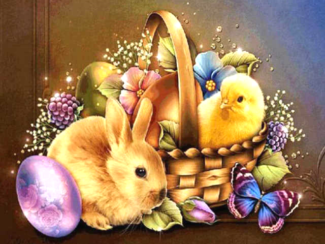 Набір алмазної мозаїки Великодній кролик 30х40 см (AS 34130)